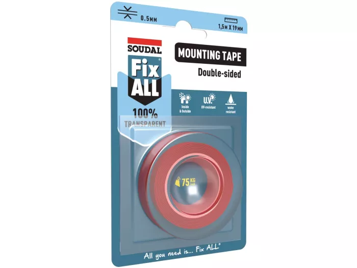 Fix ALL Montagetape Transparant 19mm