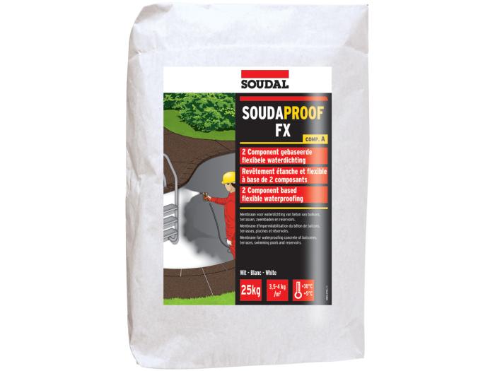 Product shot Soudaproof FX comp A Blanc 25kg